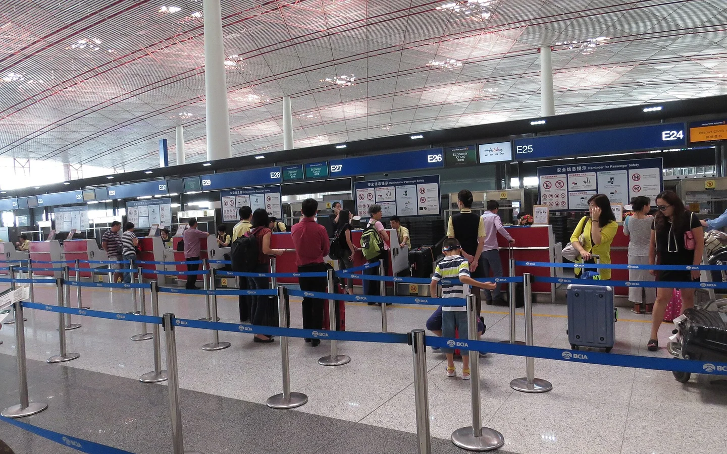 Singapore Airlines check-in at Beijing Capital Airport