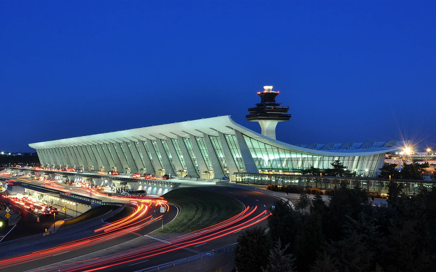 Washington Dulles Airport at dusk